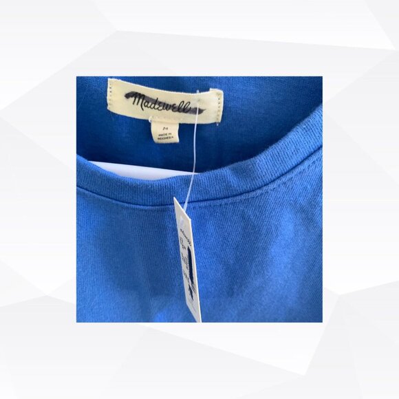 NWT $45 Madewell Heavyweight Jersey Crewneck Tee Blue Size M - Picture 4 of 6